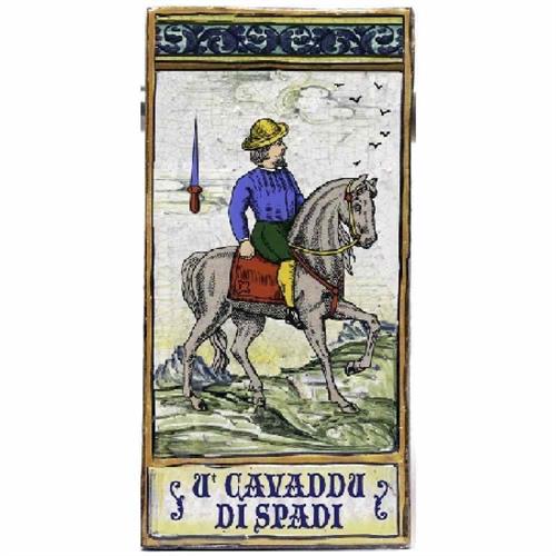 MATTONE Cm.10x20 CARTE DA GIOCO CAVALLO DI SPADE-en