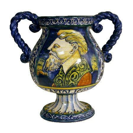 VASO GLOBULARE BIANSATO C/PIEDE h.Cm.23 OC